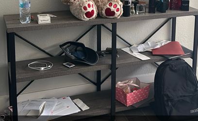 Industrial 3-Tier Open Bookshelf Console Table