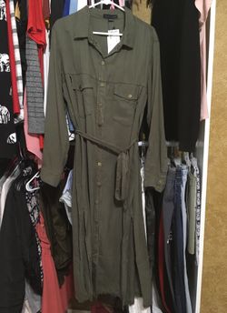 Olive Button Up Dress