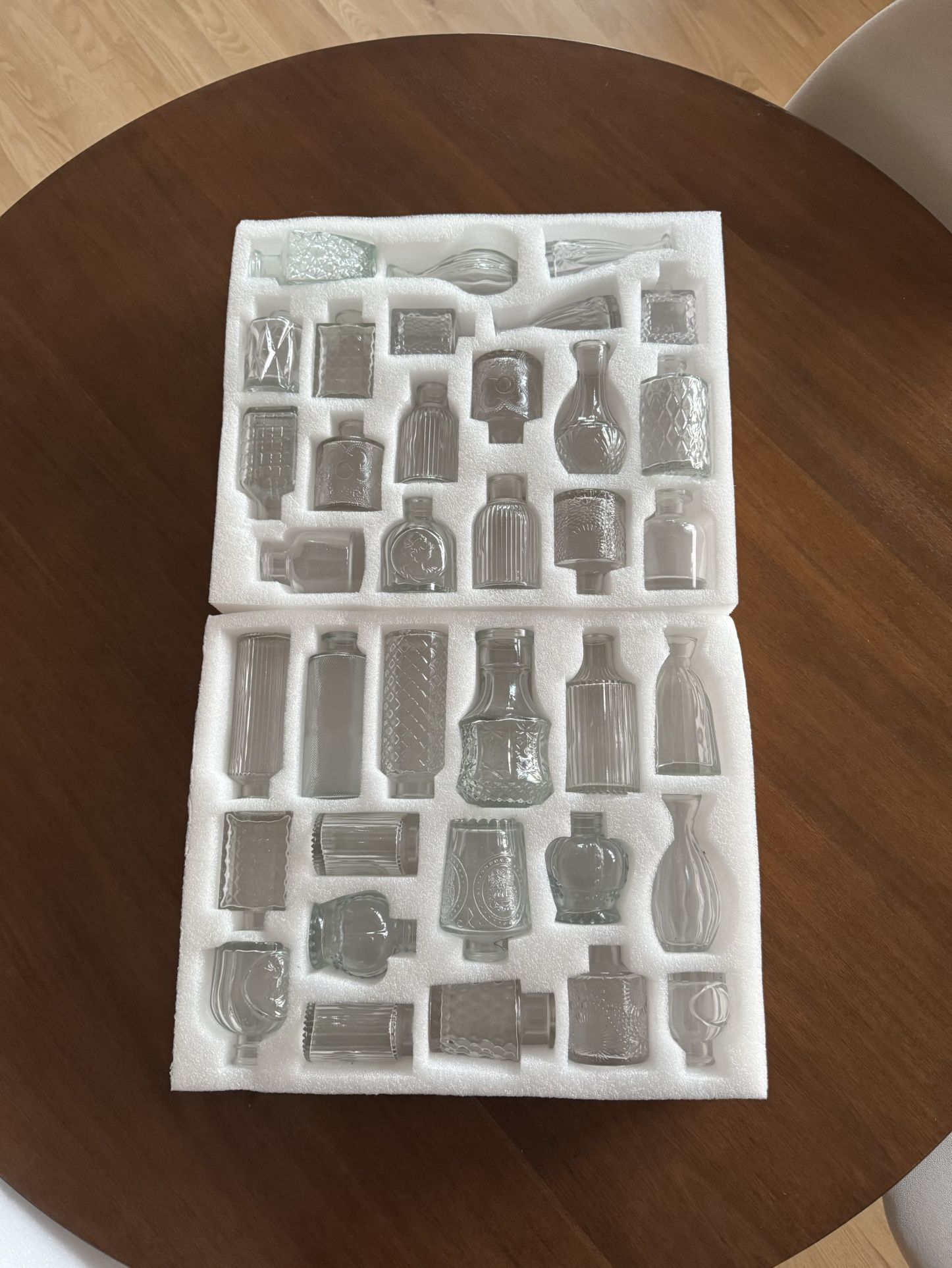 36 Small Clear Glass Flower Bud Vases Vintage Style