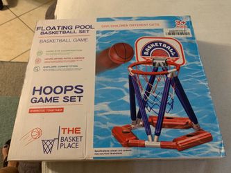 Floating pool basketball set