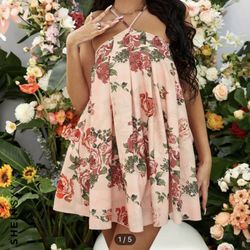 Pink Floral Dress