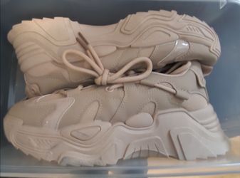 Beige Chunky Sole Sneakers