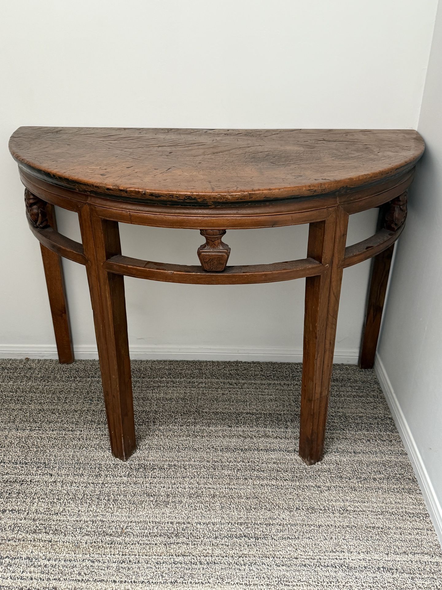 Demilue solid, wood console table, Antique