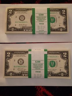 2 Straps of $2 Bills $250 ea