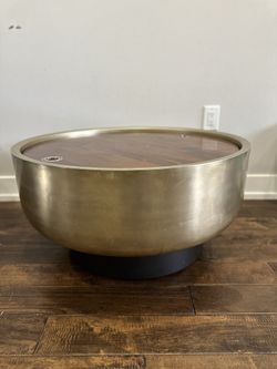 West Elm Drum Storage Coffee Table 32”