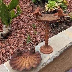 Two Cast Iron Rustic Yard Display Pieces " Birds"
