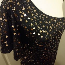 Cocktail Dress, Black With Gold Detail