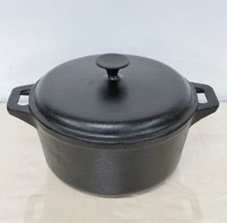 NEW Heuck Classics 10.5” Pre-Seasoned Cast Iron Dutch Oven Pot With Lid Black