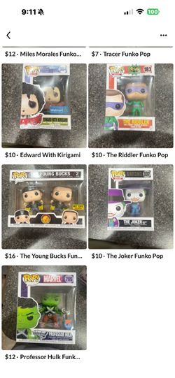 Every Funko Pop on my page.