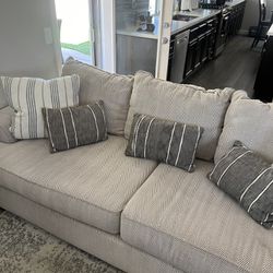 Mathis brothers Couch And Loveseat With Throw Pillows 