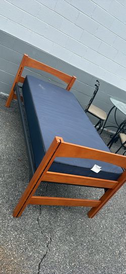 Twin bed frame and mattress