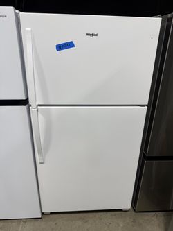 Open box Whirlpool 33 in. 20.5 cu. ft. Wide Top Freezer Refrigerator in White with Frameless Glass Shelves