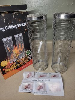 Stainless Steel Rolling Grill Basket