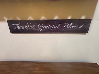 Thankful Grateful Blessed Wooden Wall Sign