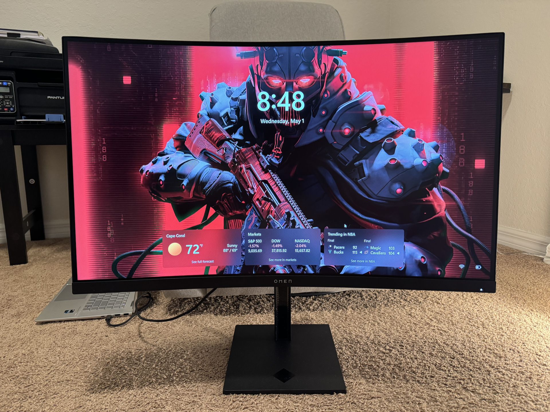 HP 32" Curved, QHD (2560 x 1440) 165Hz, Gaming Monitor.
