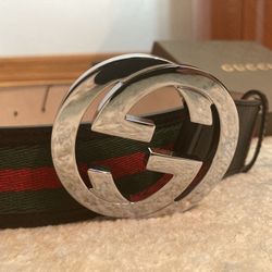 Gucci GG Buckle Belt Red/ Green / Black