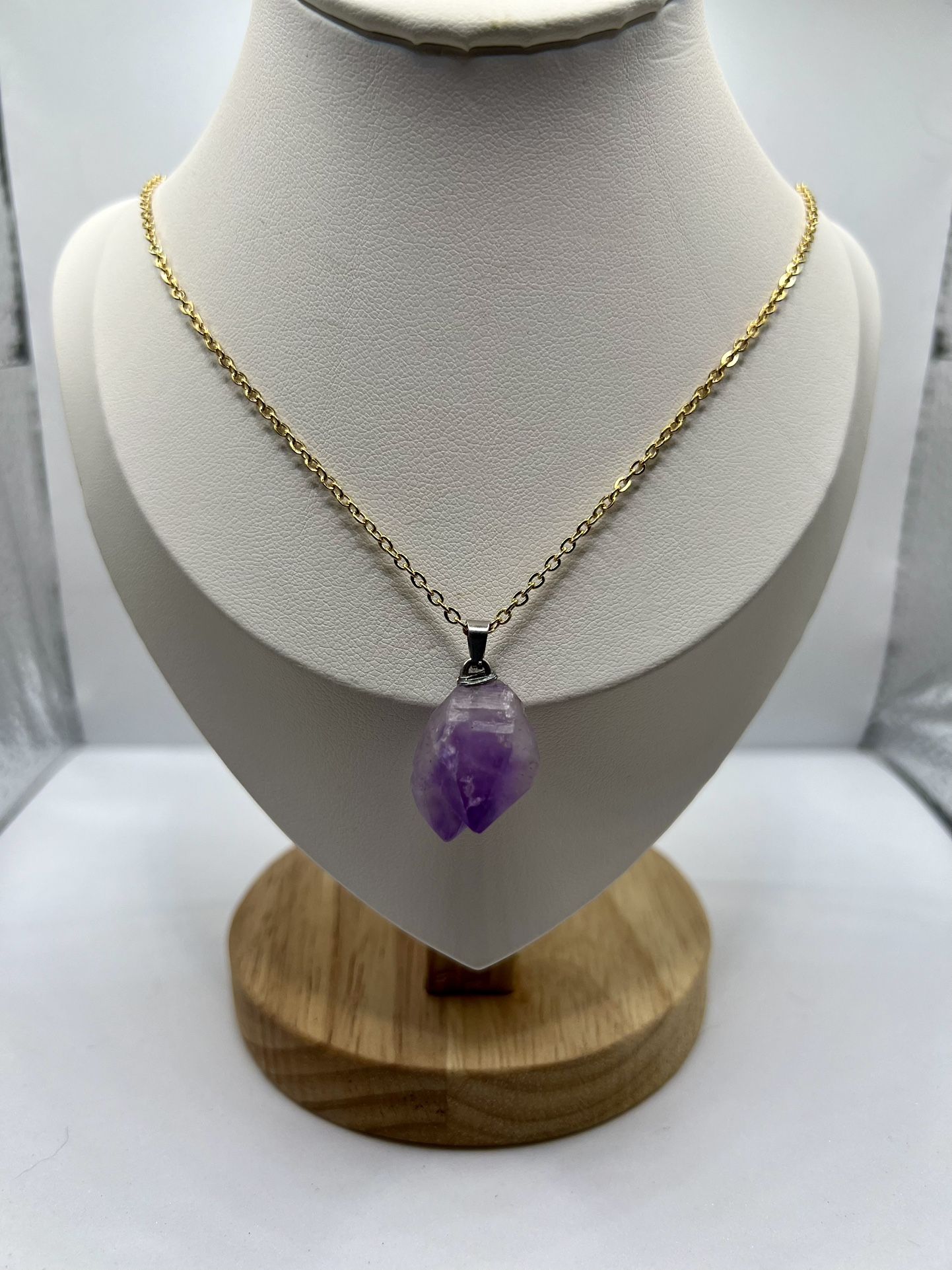 Amethyst Gold Chain Necklace
