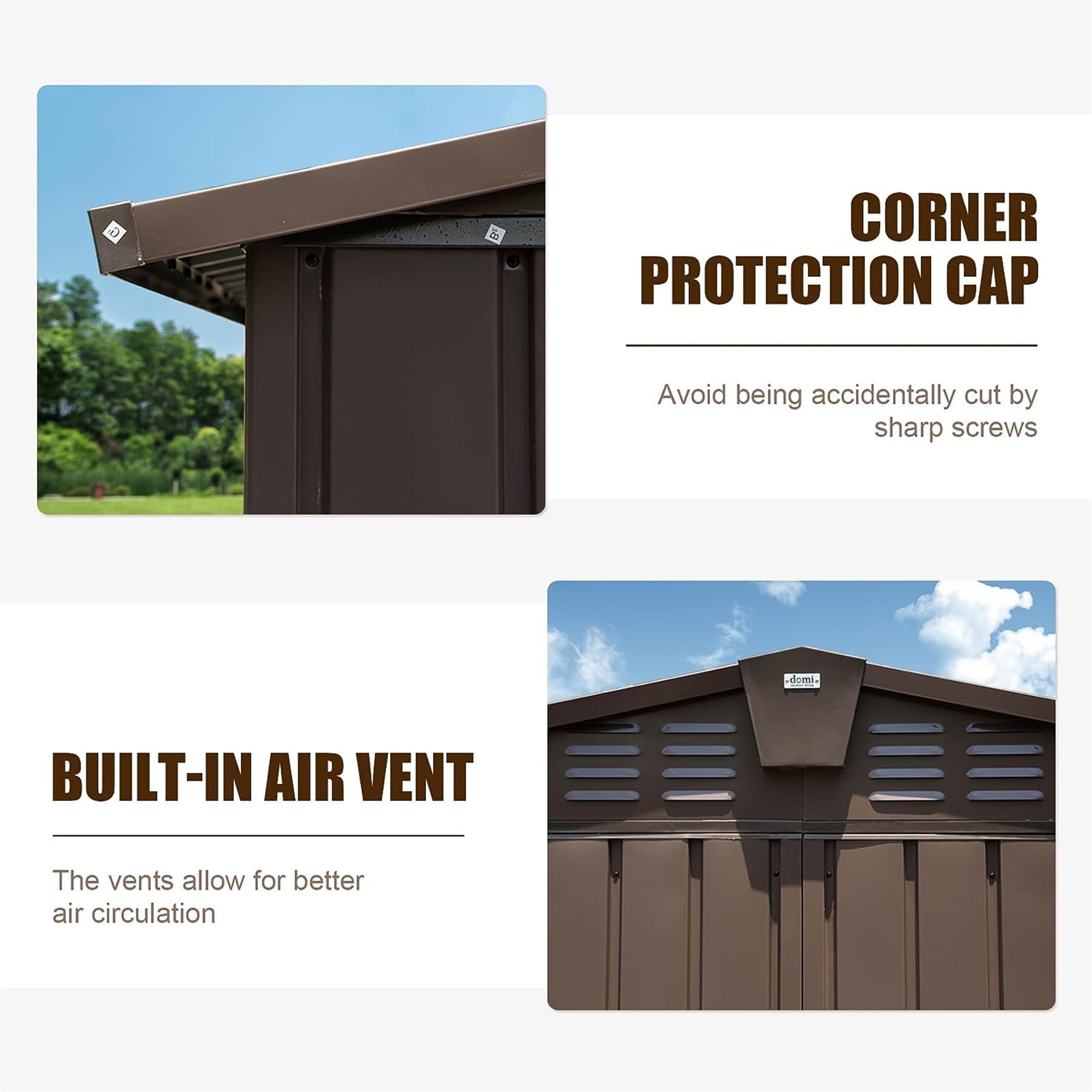 Backyard Storage Shed 11' x 12.5' with Galvanized Steel Frame & Windows, Outdoor Garden Shed Metal Utility Tool Storage Room with Lockable Door for Pa