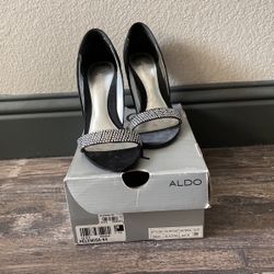 Chiffon & rhinestone high heel shoes