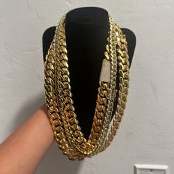 Miami Cuban Links Gold Plated Necklace | 20mm 22mm 18mm 12mm 14mm