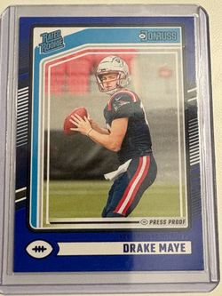 Drake Maye Rated Rookie Blue Press Proof