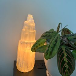 Selenite Crystal Tower Lamp