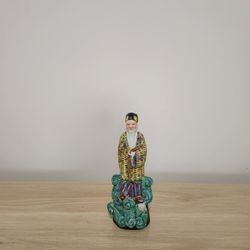 Vintage Hand Painted 7" Tall  Chinese Figurine