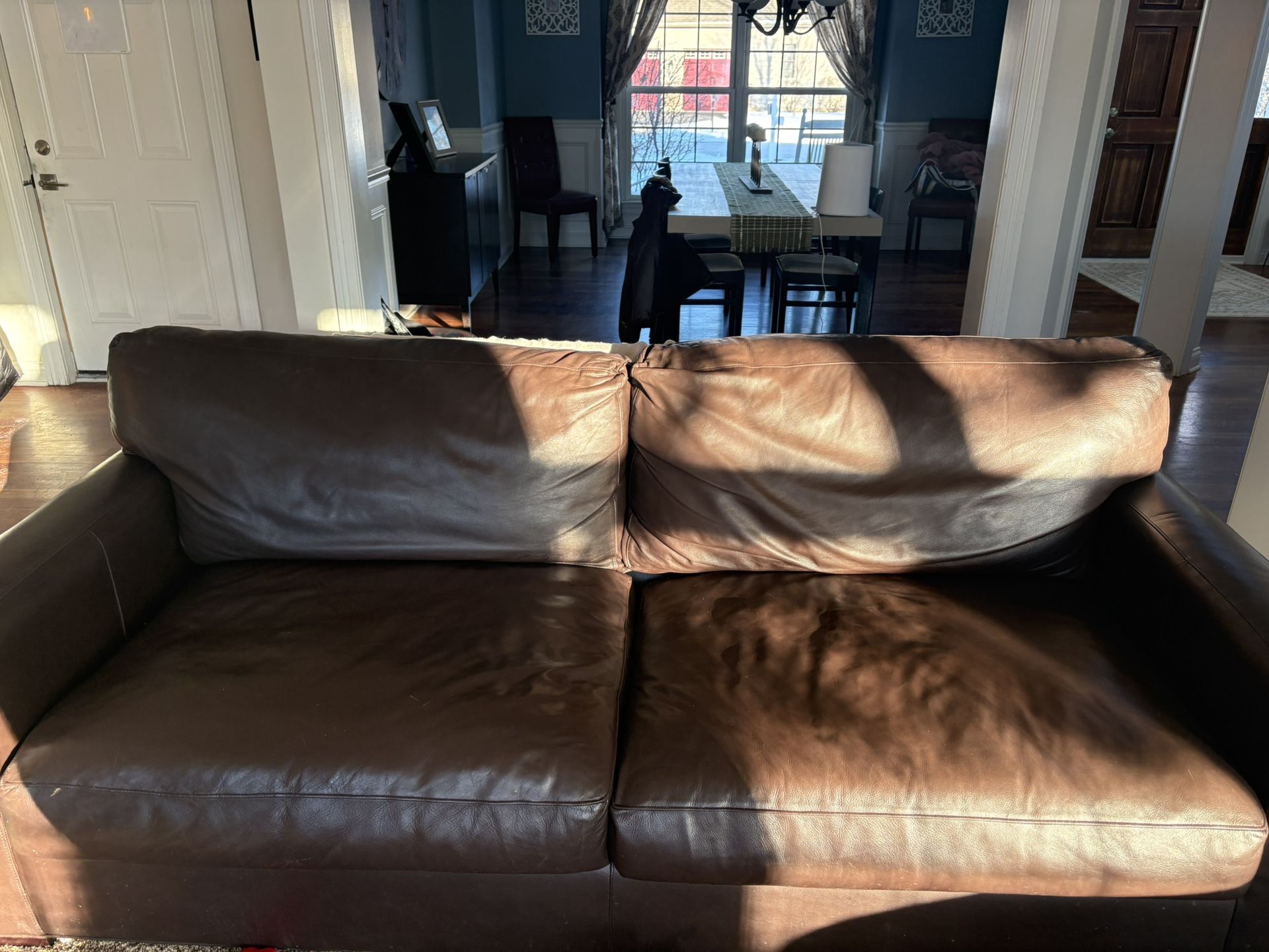 Crate And Barrell Leather Accent Chair And Couch With Pull Out Bed