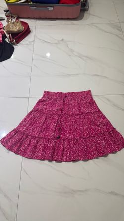 pink polka dot skirt size L