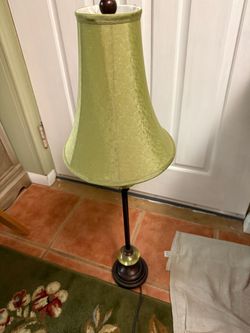 Beautiful tall, green lamp