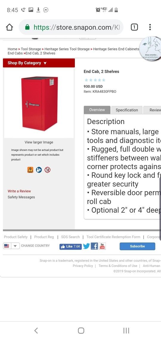 Snap On Side Tool Box