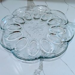 Egg Serving Glass Plate