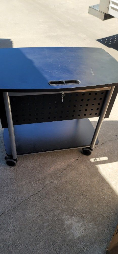 Computer Desk, With Storage Filing Cabinet Lock And Key