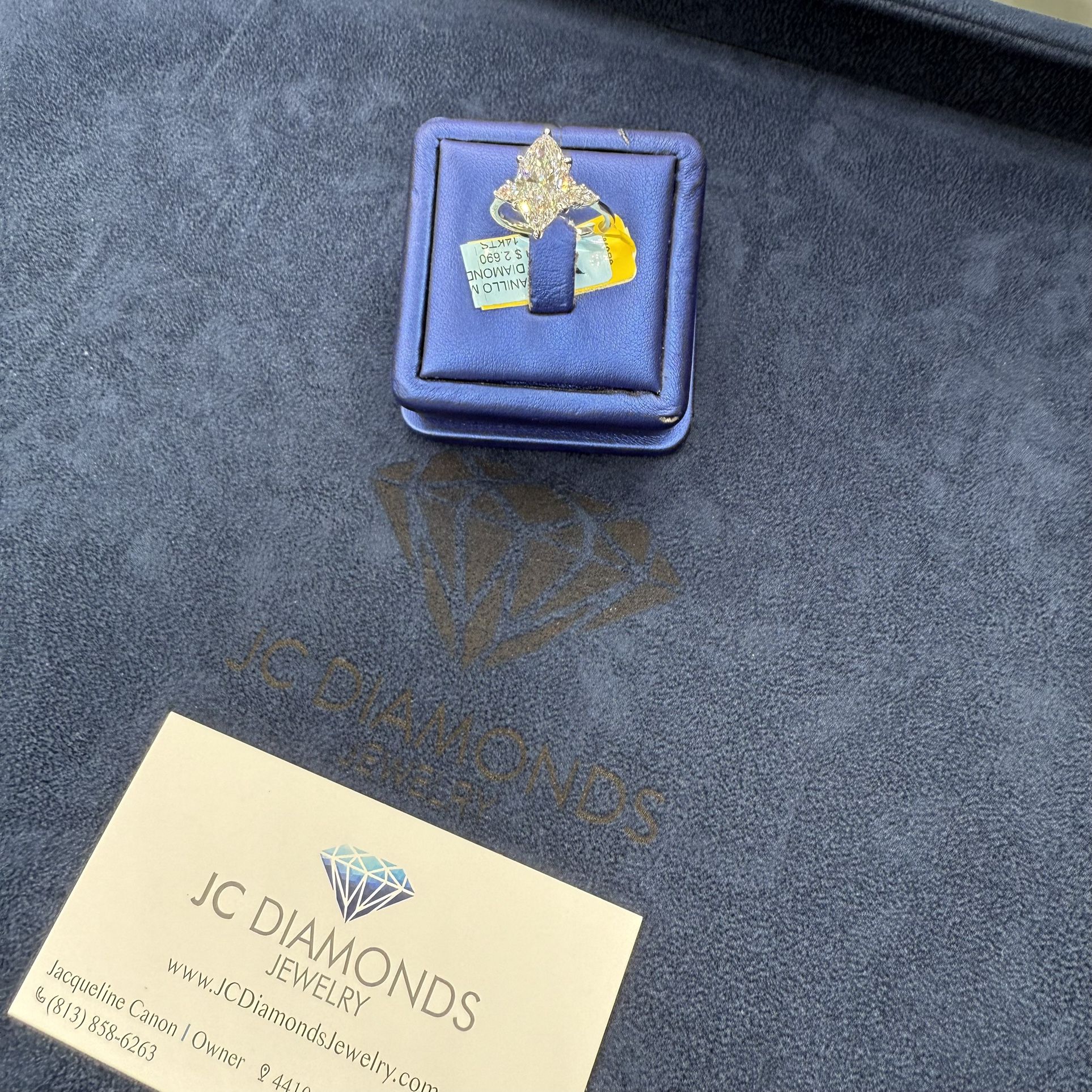 Ring Marquis Lab Diamonds /gold 14k