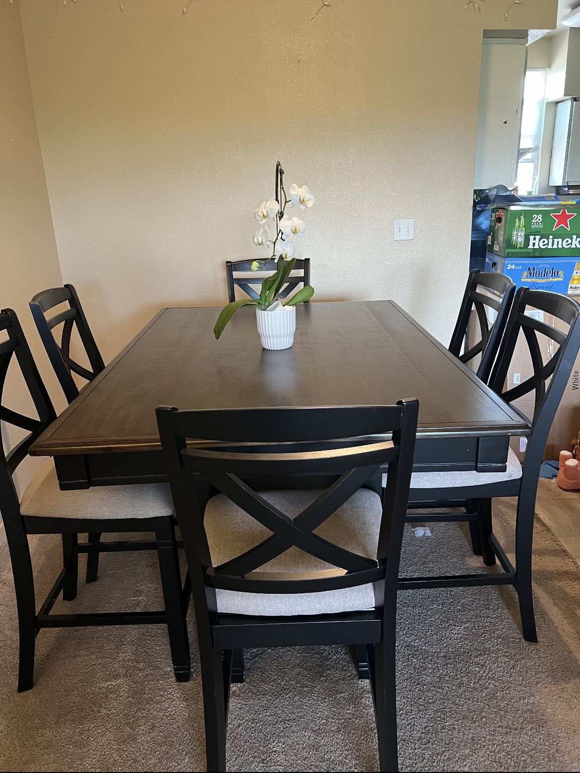 Dining Set With 6 Chairs (BRAND NEW)