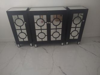 Sideboard Black 3 Pieces 