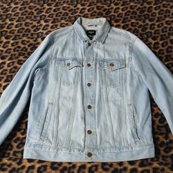 Mens Denim Jacket Light Blue (Size Large)