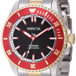Invicta Pro Diver Men 44mm Stainless Steel Gold + Steel Black dial PC21J Quartz