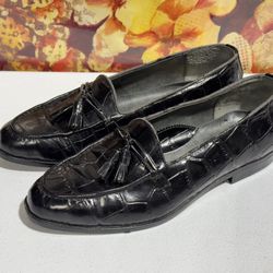 Stacy Adams Mens Black Slip On Leather Dress Shoes Size 8.5M