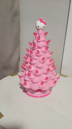 Hello Kitty 12” Light-Up Ceramic Christmas Tree – Sanrio Holiday Decor