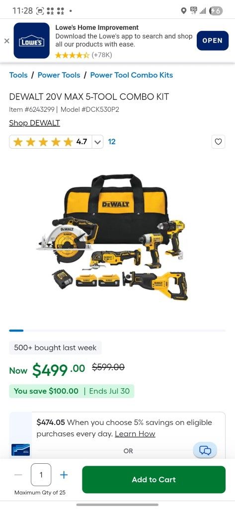 DeWalt 20v Max 5 Combo Kit