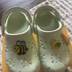 Floral Cut Out Crocs Size 9t 