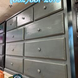 Nine Drawer Grey Pinewood Chest Cajonera Cómoda Nueva 