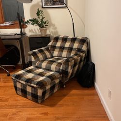 Vintage Chair with Ottoman 