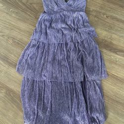 Purple/Silver Sparkle holiday Dress - XS