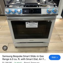 Samsung Bespoke Smart Slide-in Gas Range 6.0 cu. ft. ) 