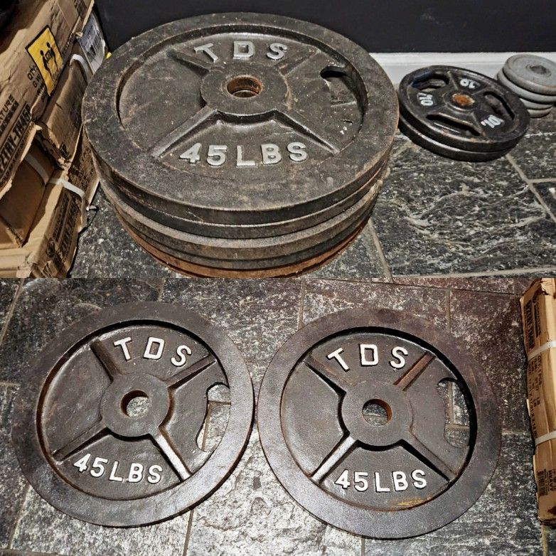 TDS 45LB OLYMPIC WEIGHTS STEEL EZ LIFT WEIGHT PLATES

