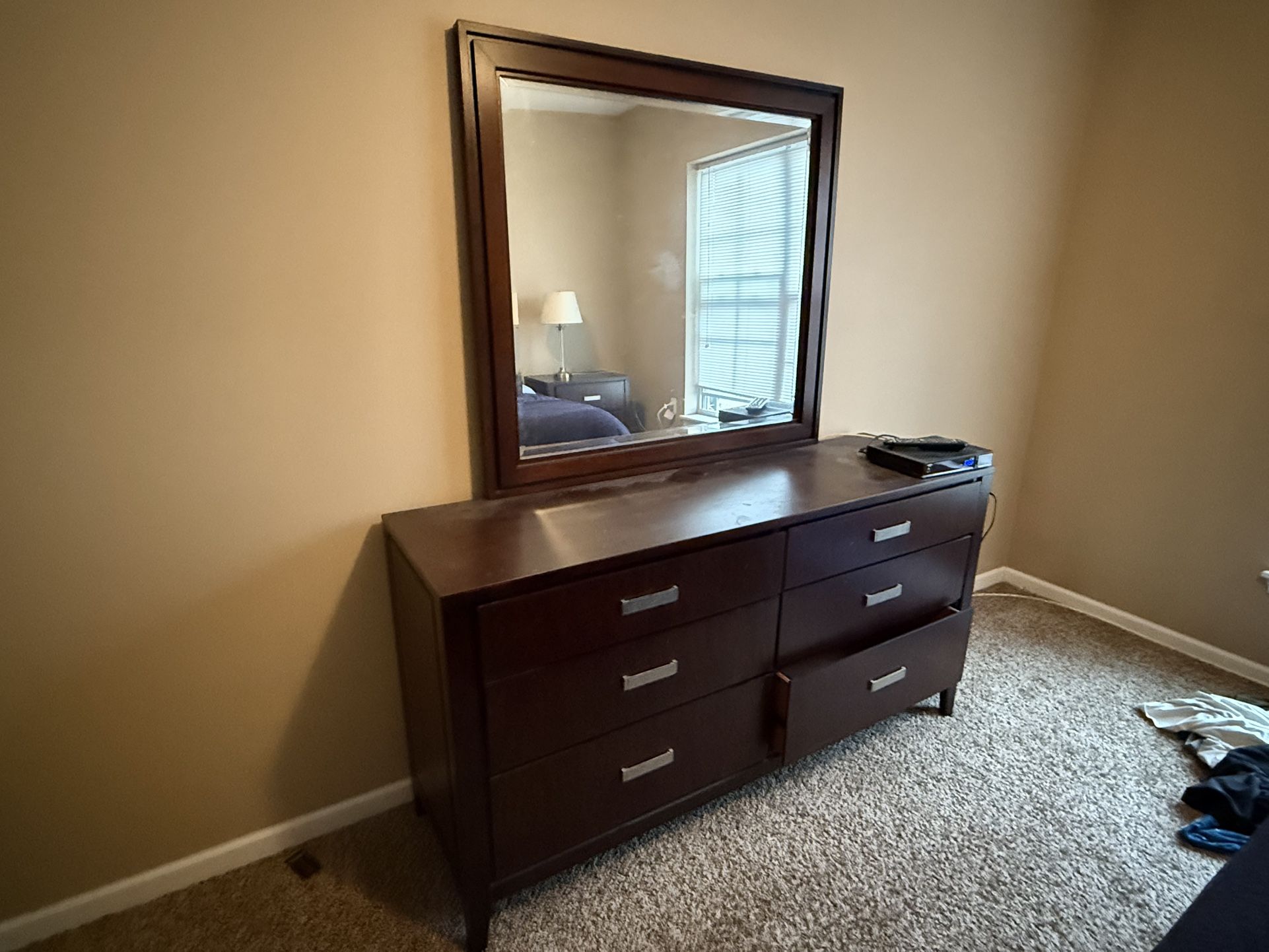 Dresser with Mirror and Nightstand