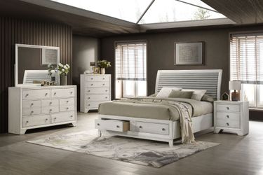 White Bedroom Furniture Set with Storage Buy now pay later fast delivery
