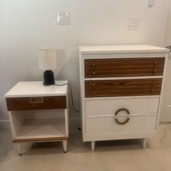 White/natural Dresser & Nightstand